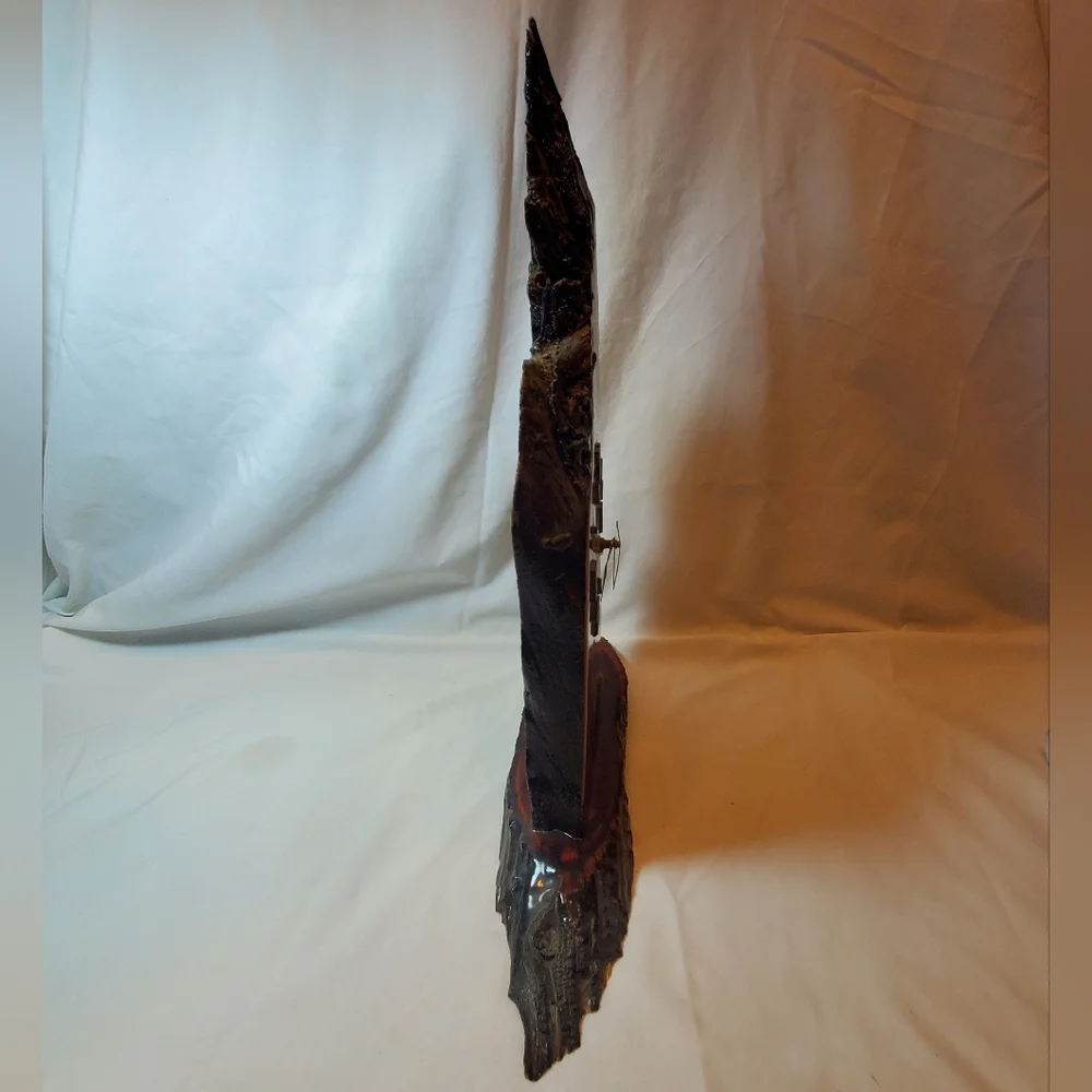 Beautiful Live Edge Handcrafted Vintage Wood Mantle Desk Table Wall Clock